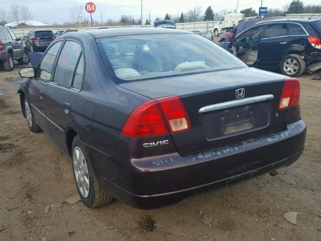 2HGES26741H544872 - 2001 HONDA CIVIC EX შავი ფოტო 3