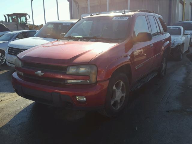 1GNDT13S442182587 - 2004 CHEVROLET TRAILBLAZE MAROON photo 2