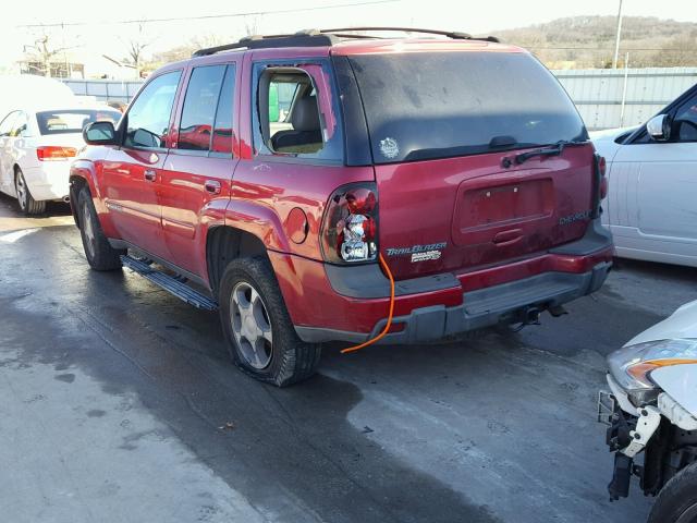 1GNDT13S442182587 - 2004 CHEVROLET TRAILBLAZE MAROON photo 3