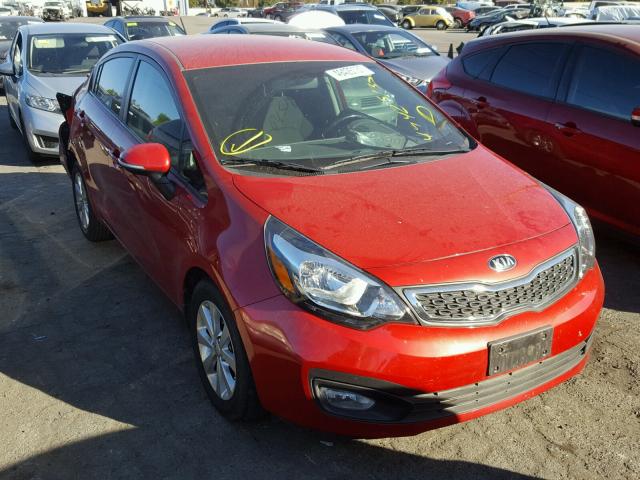 KNADN4A31F6499753 - 2015 KIA RIO EX RED photo 1