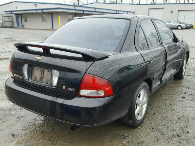 3N1CB51D12L611945 - 2002 NISSAN SENTRA XE BLACK photo 4