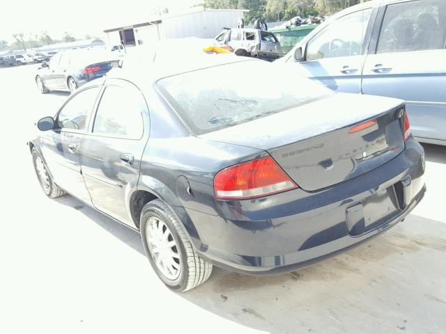 1C3AL56R32N124854 - 2002 CHRYSLER SEBRING LX BLACK photo 3