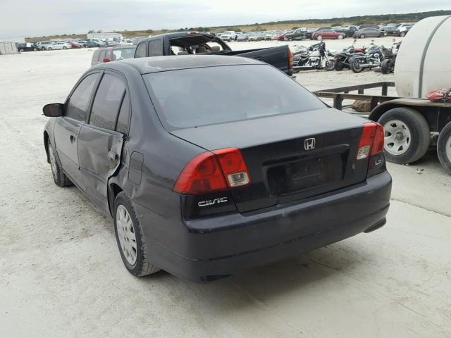 2HGES16584H516554 - 2004 HONDA CIVIC LX CHARCOAL photo 3