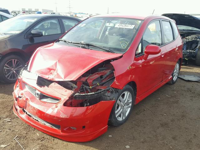 JHMGD38628S062219 - 2008 HONDA FIT SPORT RED photo 2