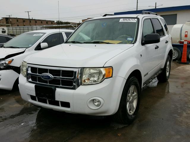 1FMCU49H68KA42279 - 2008 FORD ESCAPE HEV WHITE photo 2