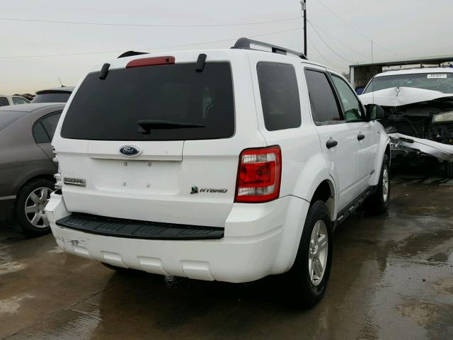 1FMCU49H68KA42279 - 2008 FORD ESCAPE HEV WHITE photo 4