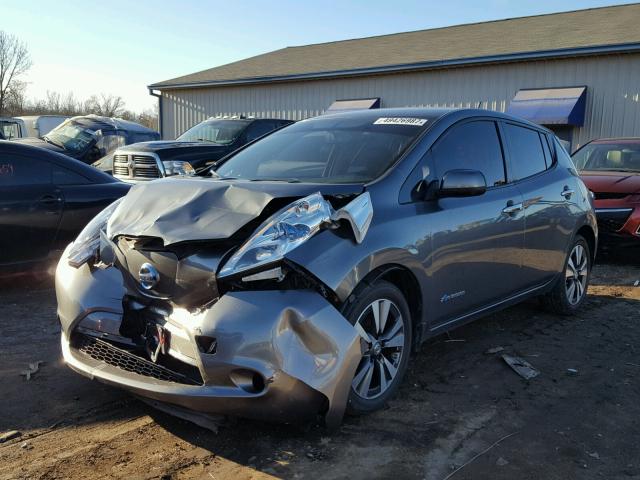 1N4AZ0CP8FC318769 - 2015 NISSAN LEAF S GRAY photo 2