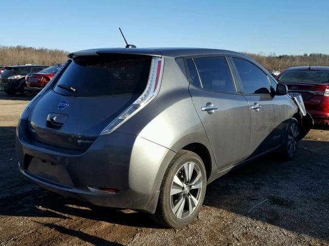 1N4AZ0CP8FC318769 - 2015 NISSAN LEAF S GRAY photo 4