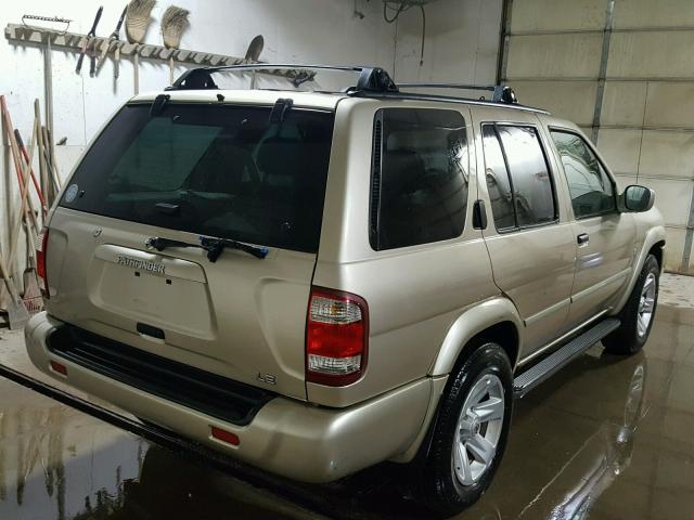 JN8DR09Y42W711799 - 2002 NISSAN PATHFINDER GOLD photo 4