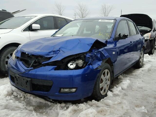 JM1BK34F481145566 - 2008 MAZDA 3 I BLUE photo 2