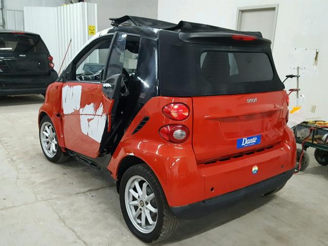 WMEEK31X08K102476 - 2008 SMART FORTWO PAS 橙色 照片 3