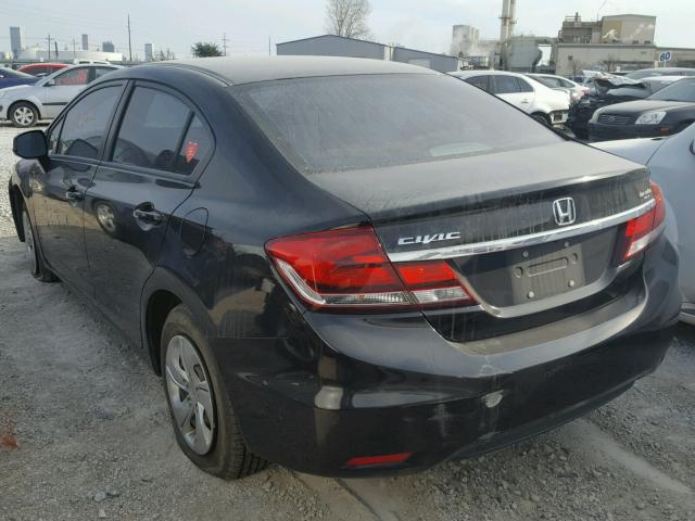 19XFB2F51DE083079 - 2013 HONDA CIVIC LX BLACK photo 3