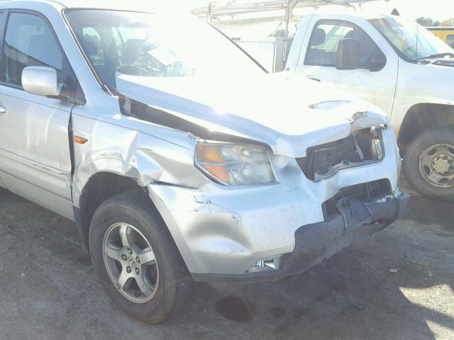 5FNYF28747B005759 - 2007 HONDA PILOT EXL SILVER photo 9