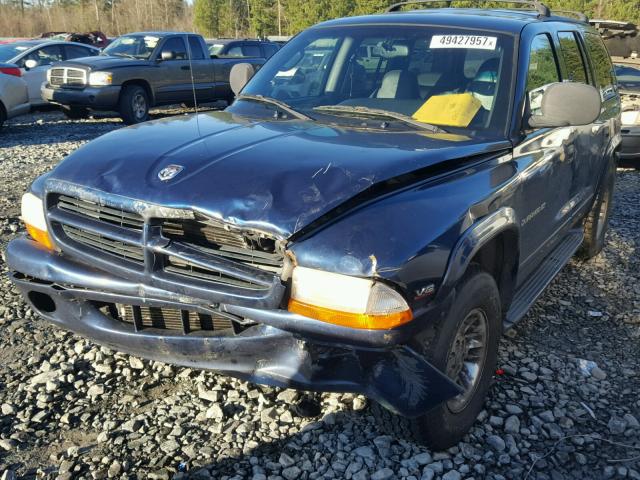 1B4HS28N5YF302415 - 2000 DODGE DURANGO BLUE photo 2