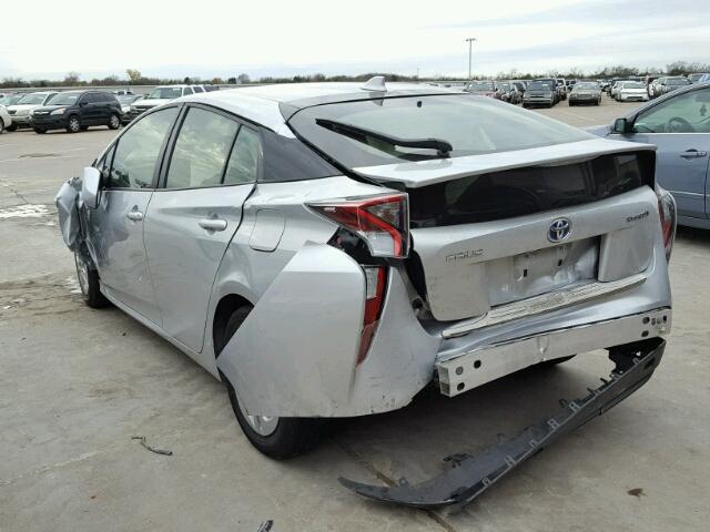 JTDKBRFU4G3002022 - 2016 TOYOTA PRIUS SILVER photo 3