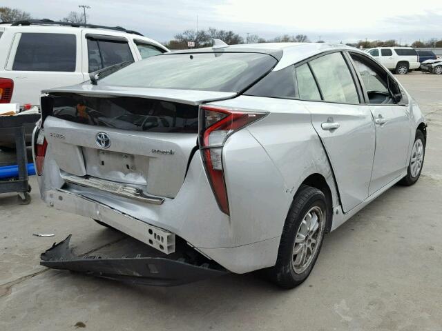 JTDKBRFU4G3002022 - 2016 TOYOTA PRIUS SILVER photo 4