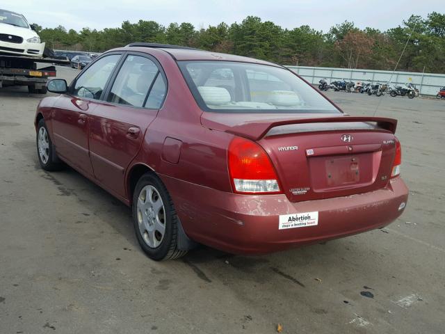 KMHDN45D03U490289 - 2003 HYUNDAI ELANTRA GL BURGUNDY photo 3