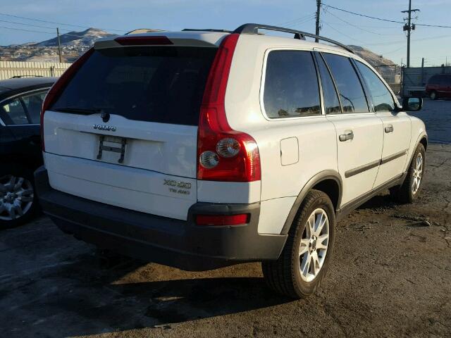 YV1CZ91H541071491 - 2004 VOLVO XC90 T6 WHITE photo 4