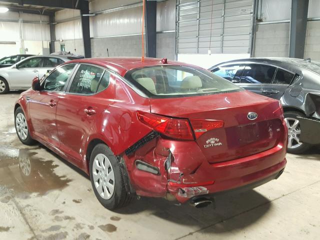 KNAGM4A77B5080311 - 2011 KIA OPTIMA LX RED photo 3