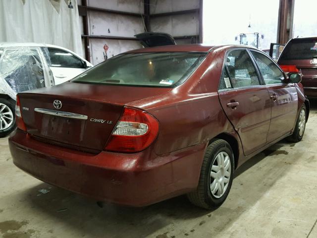 4T1BE32K14U353867 - 2004 TOYOTA CAMRY LE BURGUNDY photo 4