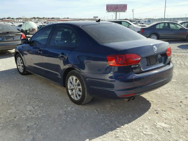 3VWDZ7AJ5BM010723 - 2011 VOLKSWAGEN JETTA SE BLUE photo 3