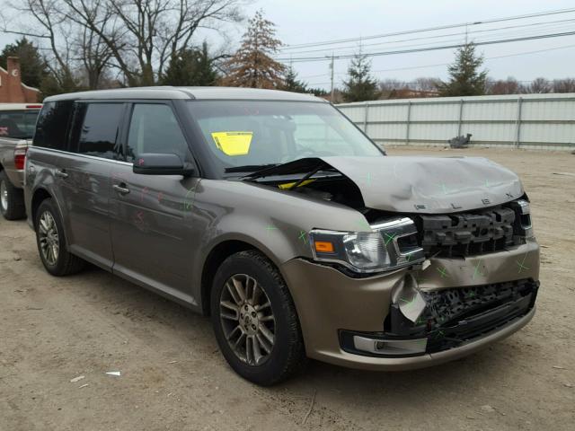 2FMGK5C8XDBD38559 - 2013 FORD FLEX SEL GRAY photo 1