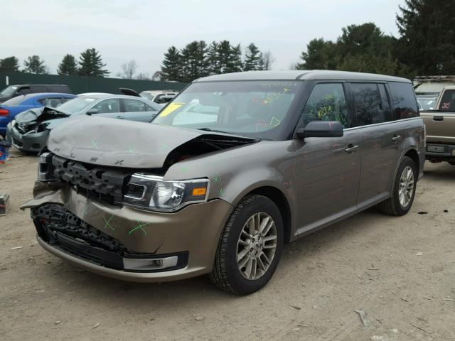 2FMGK5C8XDBD38559 - 2013 FORD FLEX SEL GRAY photo 2