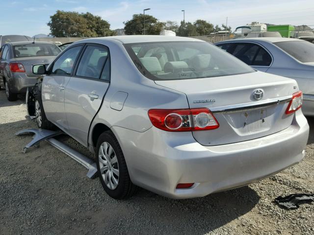 2T1BU4EE3CC830250 - 2012 TOYOTA COROLLA BA SILVER photo 3