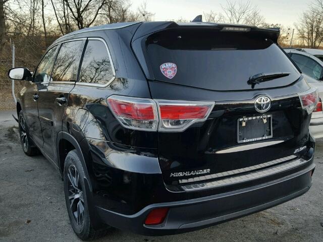 5TDJKRFH0GS305134 - 2016 TOYOTA HIGHLANDER BLACK photo 3