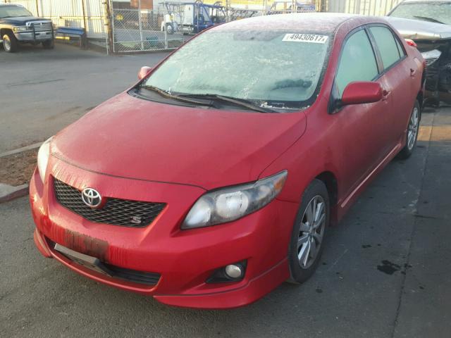 1NXBU40E19Z044610 - 2009 TOYOTA COROLLA BA RED photo 2