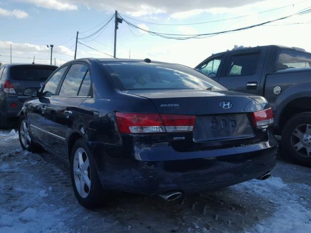 5NPEU46F88H312983 - 2008 HYUNDAI SONATA SE BLUE photo 3