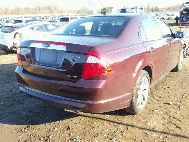 3FAHP0JG9CR340350 - 2012 FORD FUSION SEL MAROON photo 4