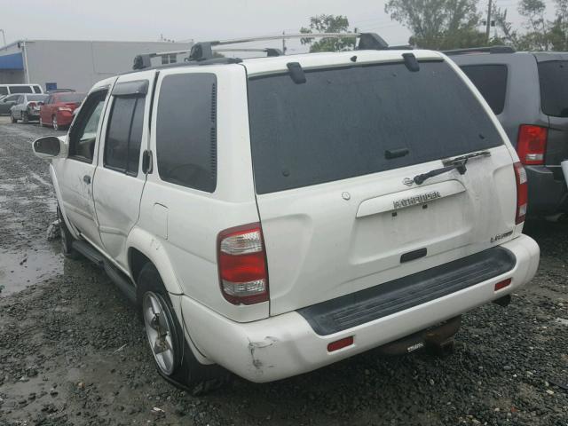 JN8DR07Y01W529857 - 2001 NISSAN PATHFINDER WHITE photo 3