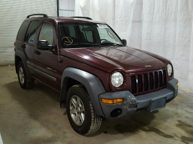 1J4GL48K12W203458 - 2002 JEEP LIBERTY SP MAROON photo 1