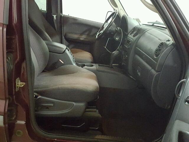 1J4GL48K12W203458 - 2002 JEEP LIBERTY SP MAROON photo 5
