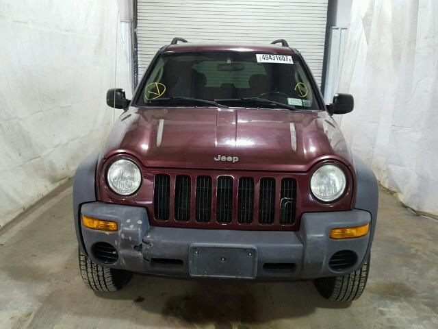 1J4GL48K12W203458 - 2002 JEEP LIBERTY SP MAROON photo 9