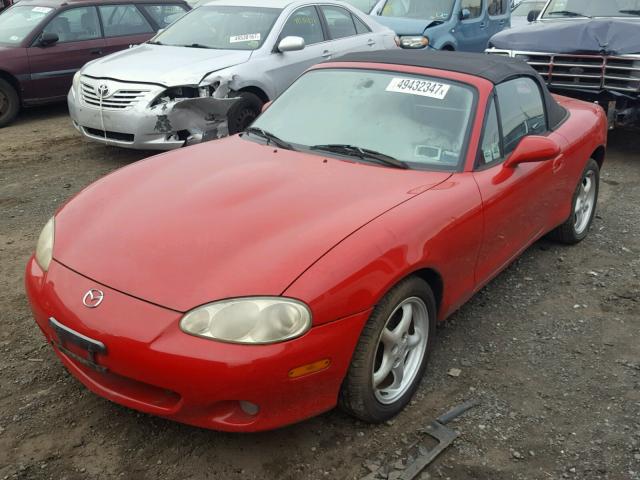 JM1NB353210200092 - 2001 MAZDA MX-5 MIATA RED photo 2