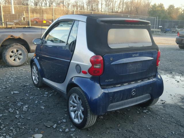 WME4504321J224041 - 2005 SMART FORTWO BLUE photo 3