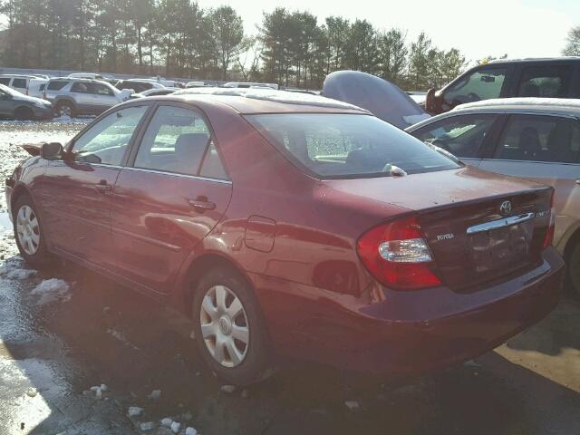 4T1BE32K12U097288 - 2002 TOYOTA CAMRY LE ბურგუნდია ფოტო 3