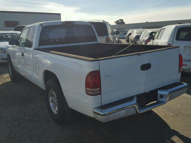 1B7GL22X31S253864 - 2001 DODGE DAKOTA WHITE photo 3