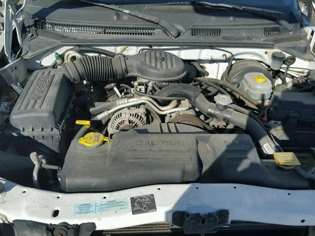 1B7GL22X31S253864 - 2001 DODGE DAKOTA WHITE photo 7