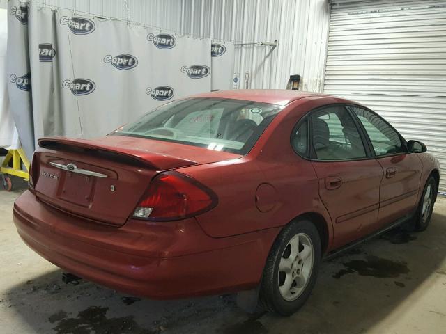 1FAFP53U4YG111063 - 2000 FORD TAURUS SE BURGUNDY photo 4