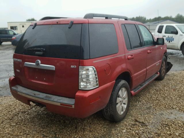 4M2EU47E87UJ17602 - 2007 MERCURY MOUNTAINEE RED photo 4