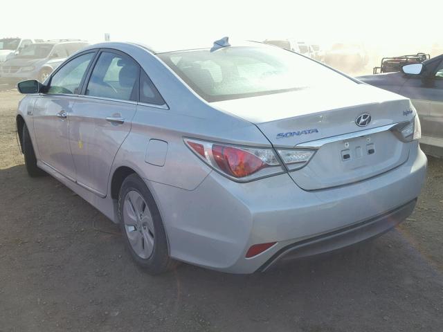 KMHEC4A48FA138003 - 2015 HYUNDAI SONATA HYB SILVER photo 3