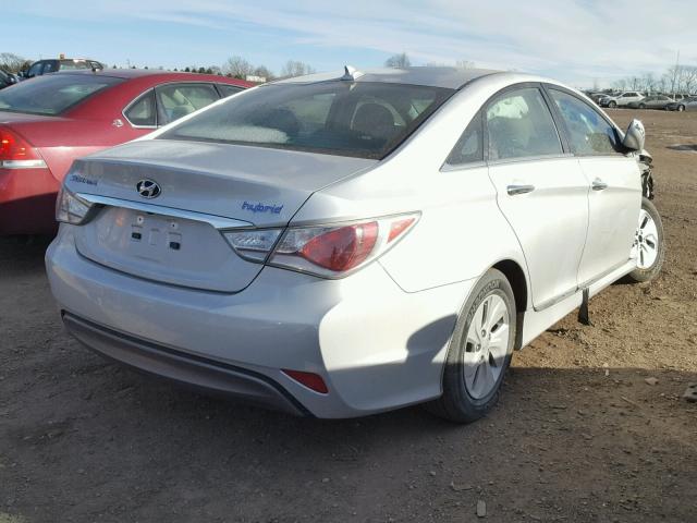 KMHEC4A48FA138003 - 2015 HYUNDAI SONATA HYB SILVER photo 4