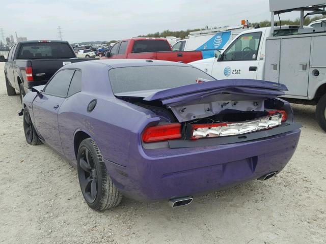 2C3CDYBT8DH712592 - 2013 DODGE CHALLENGER PURPLE photo 3