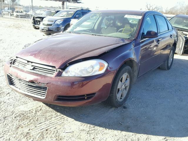 2G1WT58K979404248 - 2007 CHEVROLET IMPALA LT MAROON photo 2