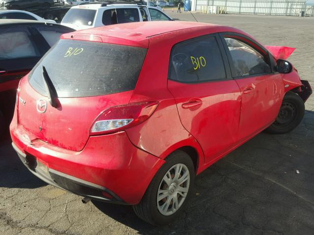JM1DE1HZ6B0124689 - 2011 MAZDA MAZDA2 RED photo 4