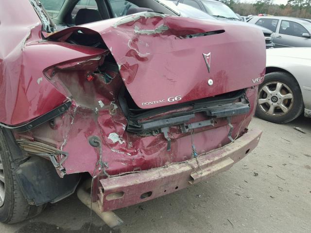 1G2ZG528754136729 - 2005 PONTIAC G6 BURGUNDY photo 9