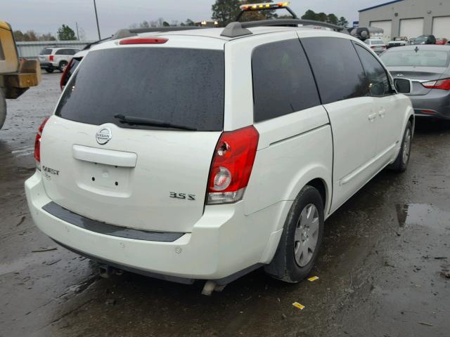 5N1BV28U26N120225 - 2006 NISSAN QUEST S WHITE photo 4